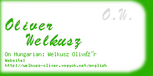 oliver welkusz business card